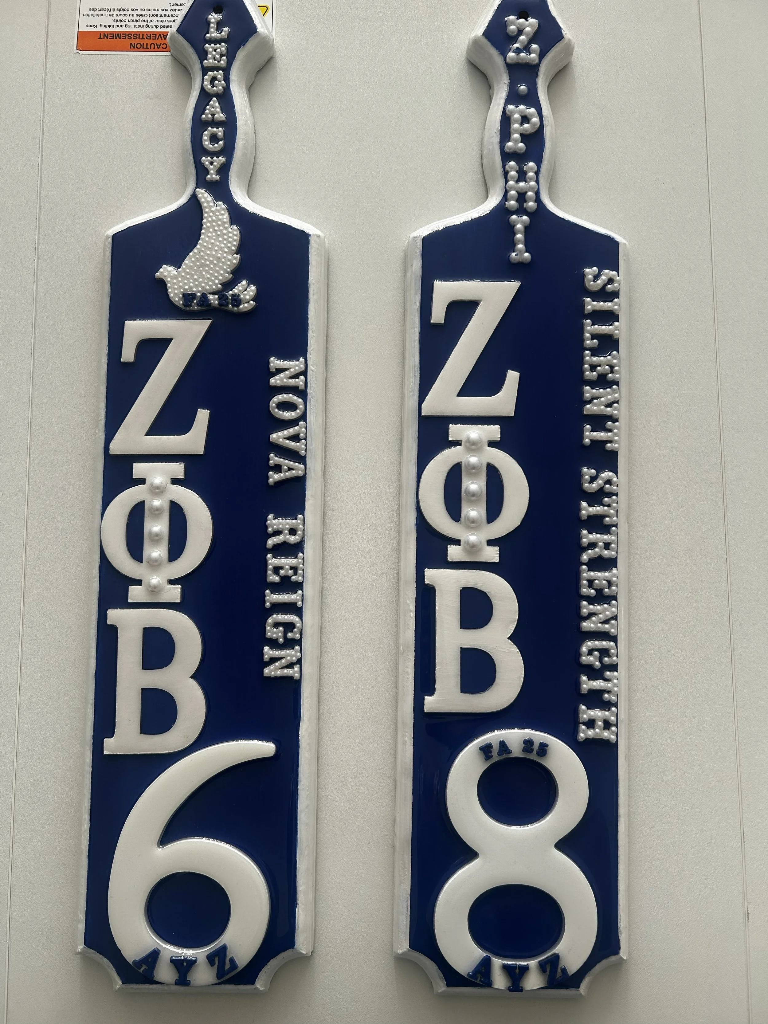 Zeta Phi Beta Paddles - Medium (24 inches) full customization with resin finish