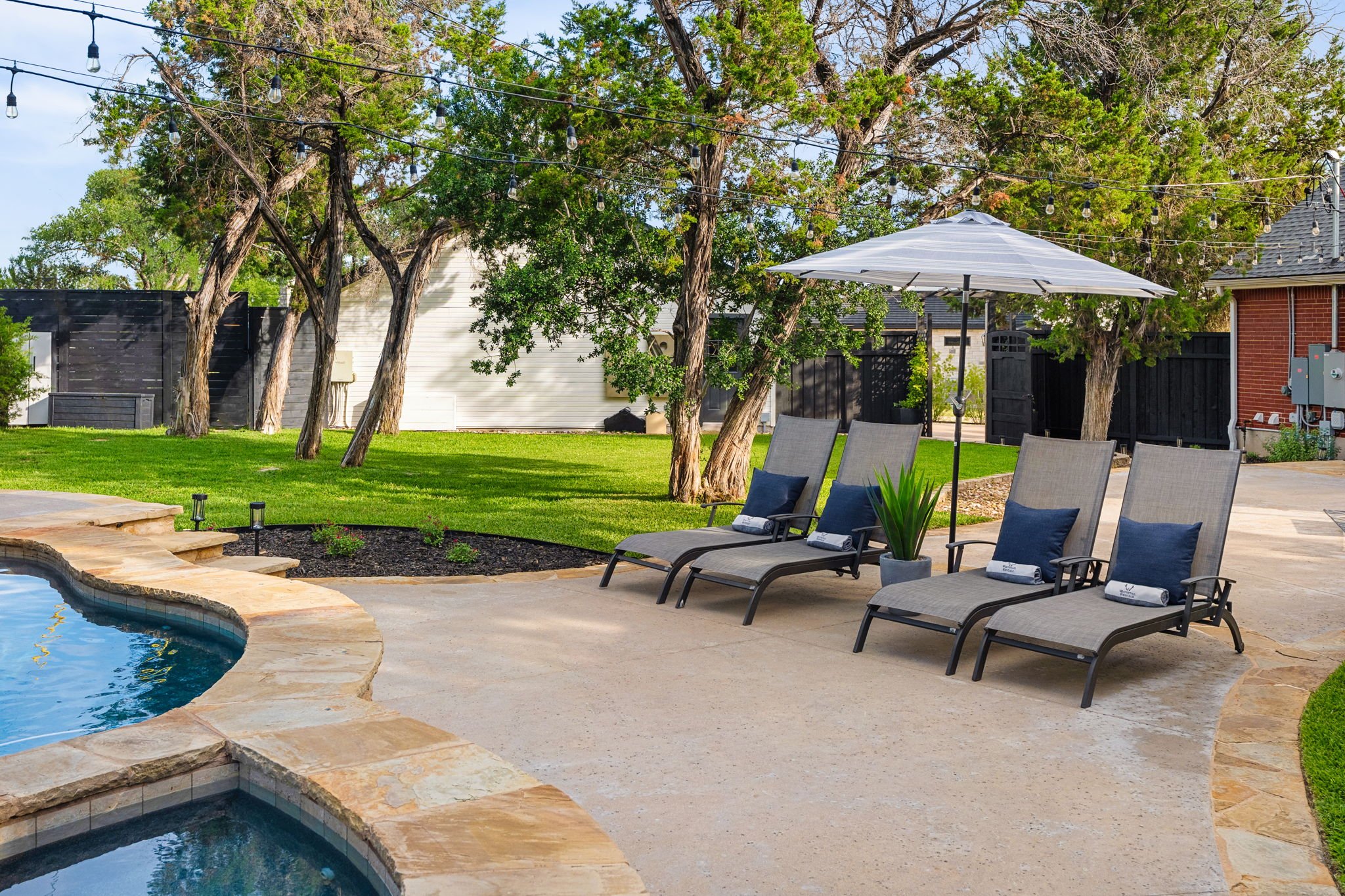 We have an abundance of lounge chairs poolside for your enjoyment and turkish pool towels are provided for your enjoyment!
