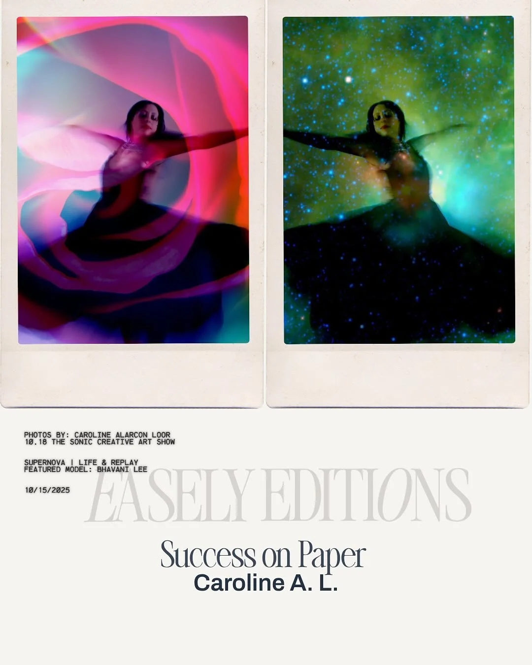 Success on Paper | Caroline A. L. 
-
Meet Caroline, an artist, a portrait photographer, a business owner, and curator 
-
We especially made fine art prints for her upcoming Art Show @sonicyoga 
-
See more of her work @caroline_alarcon_loor 
-
Feature