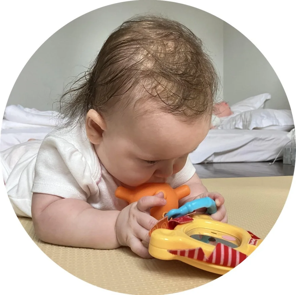 tummy time with an object