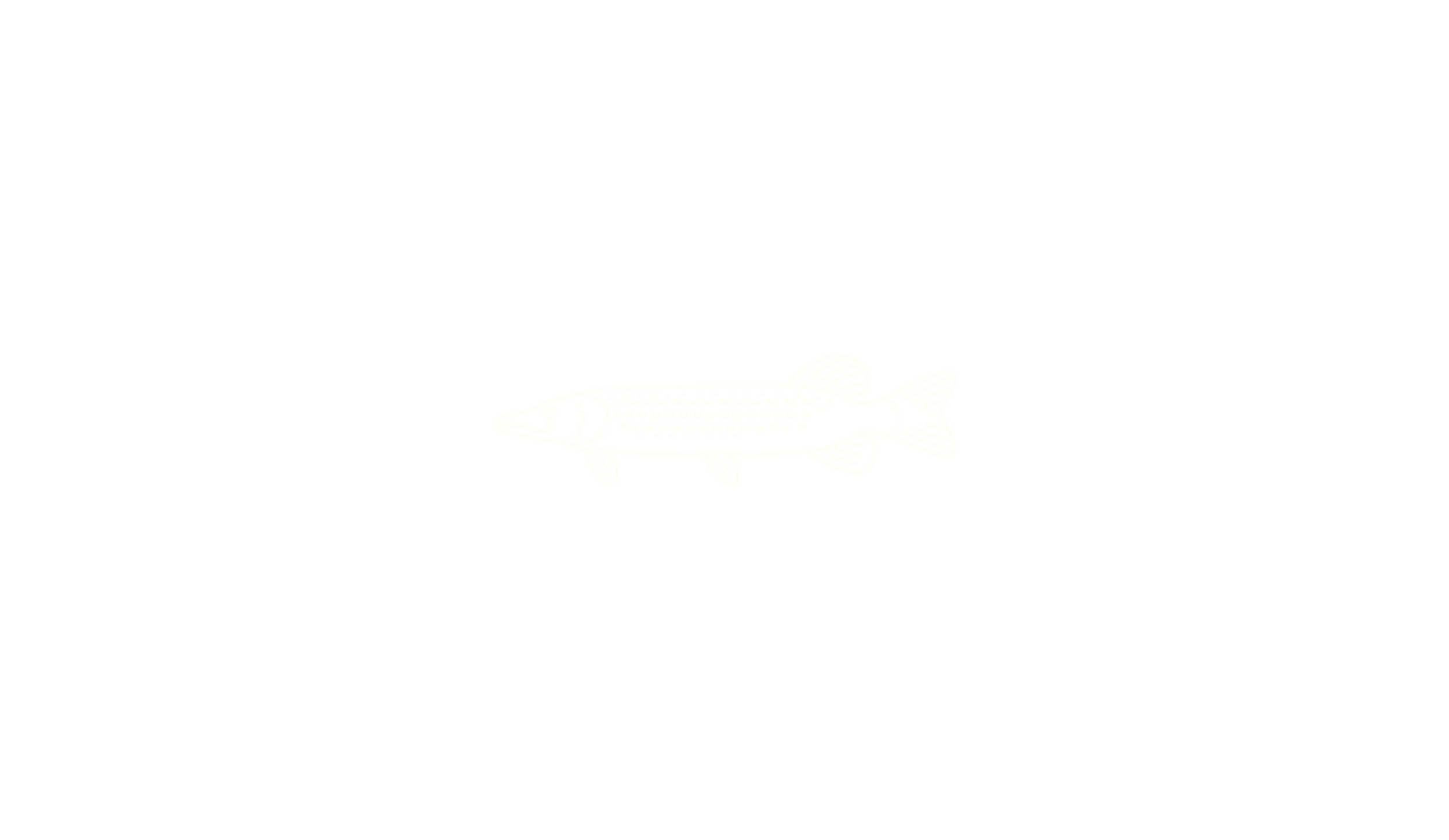 A simple black and white illustration of a fish swimming to the right.