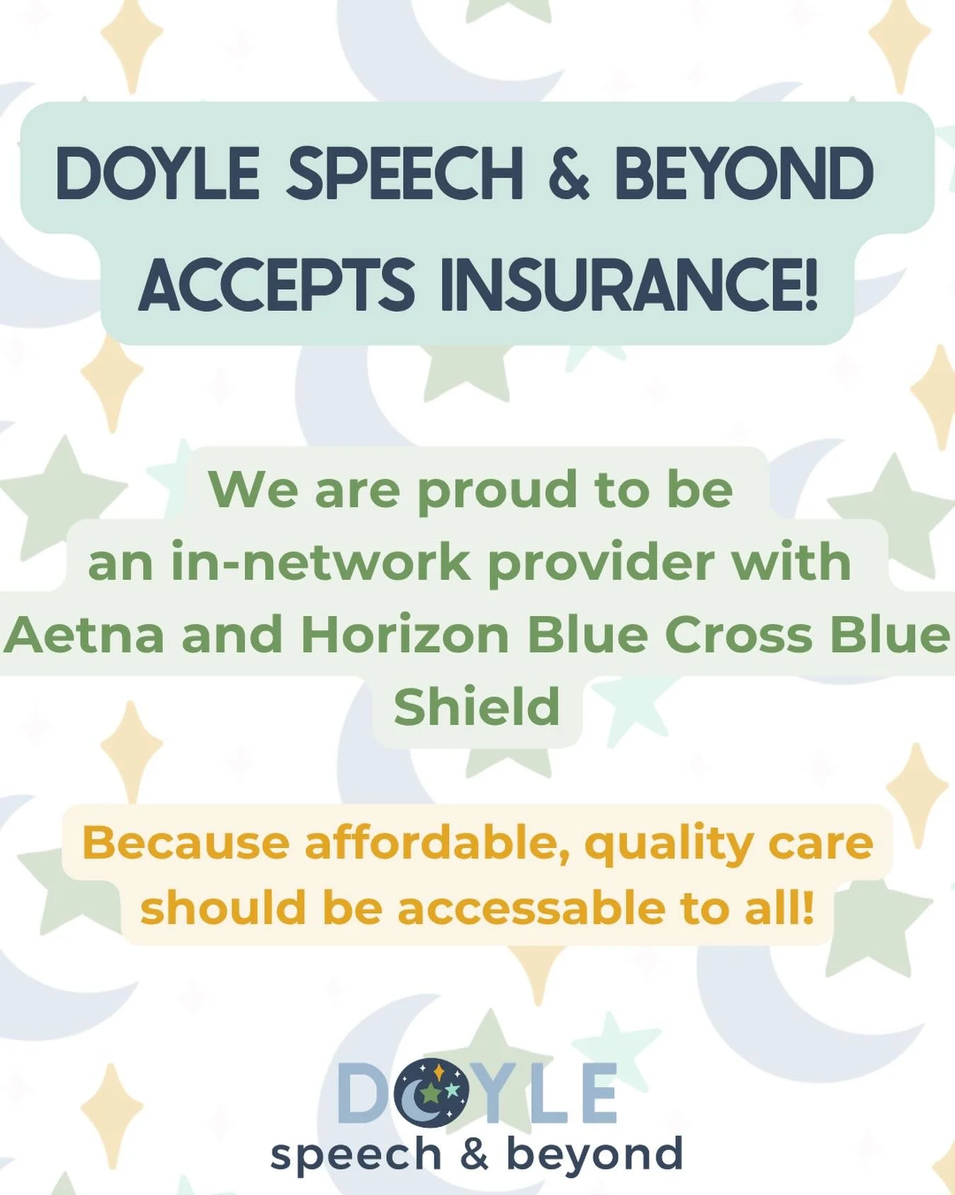 ✨ We&rsquo;re proud to be in-network with Aetna and Horizon Blue Cross Blue Shield! ✨

As a mom, I know firsthand how important it is to find providers who offer exceptional care and are also covered by your insurance. When my own family needs servic