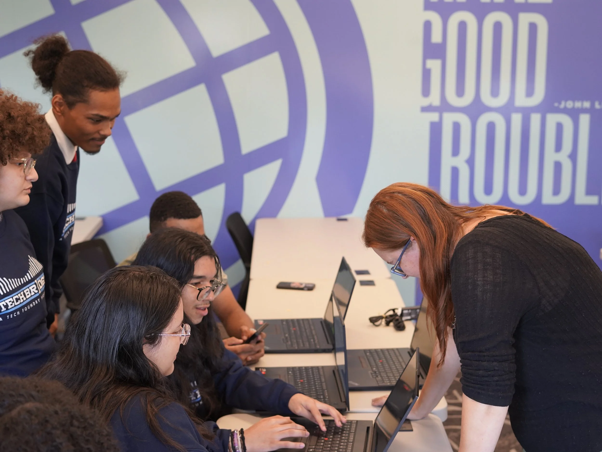 Tech Bridge students learning in classroom setting