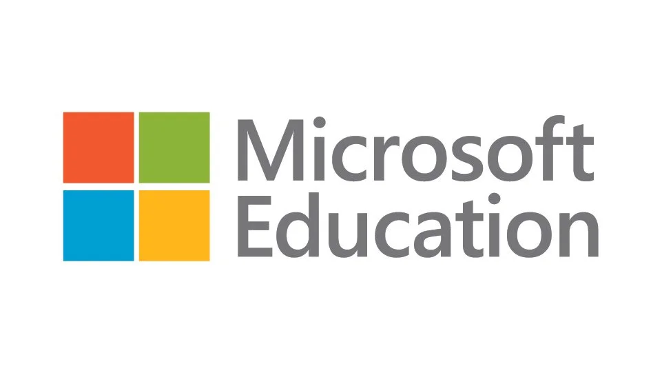 Microsoft Education logo with four colorful squares and the text 'Microsoft Education' to the right.