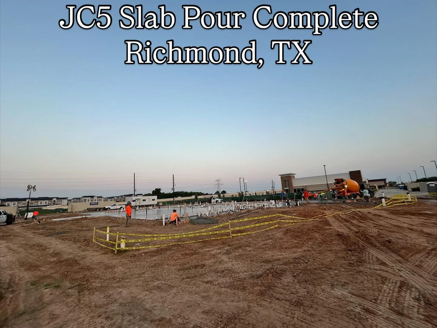 @freshmexfun concrete slab pour completed. @ktventurestx team had a great day. Congratulations to Derek &amp; Mette for all the preparations it takes to make a slab pour successful. #restaurant #restaurantconstruction #yourdreamourteam #whatcanwebuil