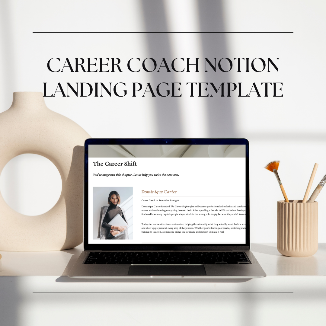 Notion Landing Page Template for Career Coaches and Consultants
