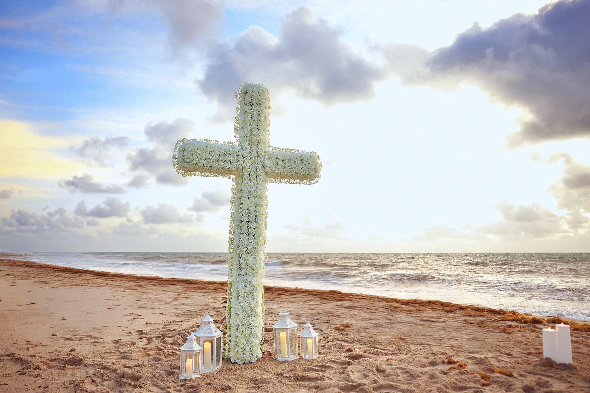 8ft Floral Cross