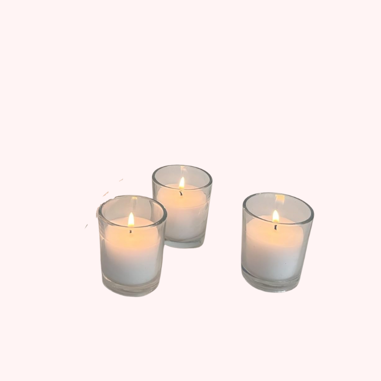 Clear Votive Candle Holder with Candle