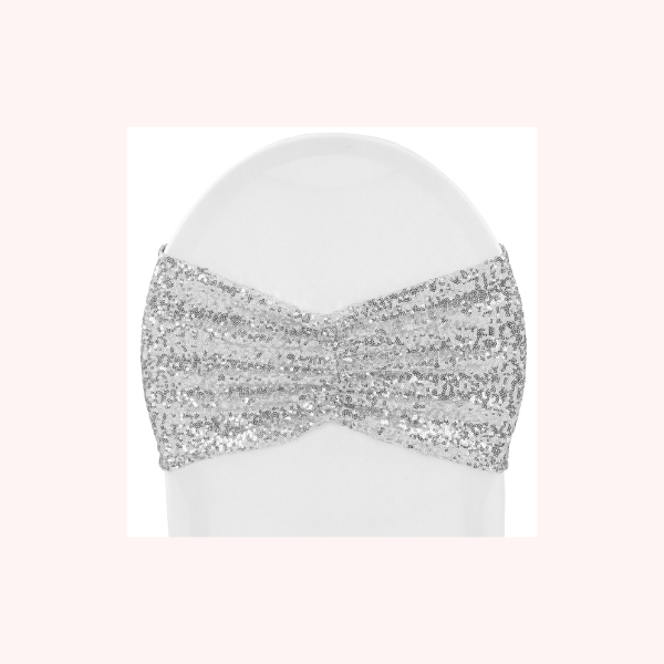 Silver Glitter Spandex Sash