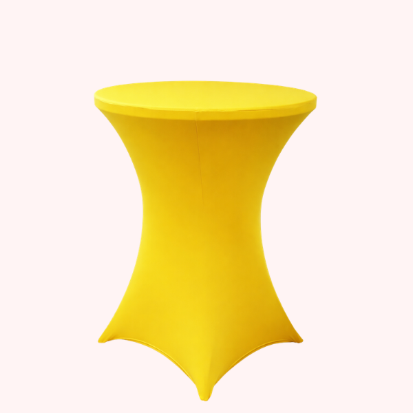 Canary Yellow Spandex Cocktail Table Cover