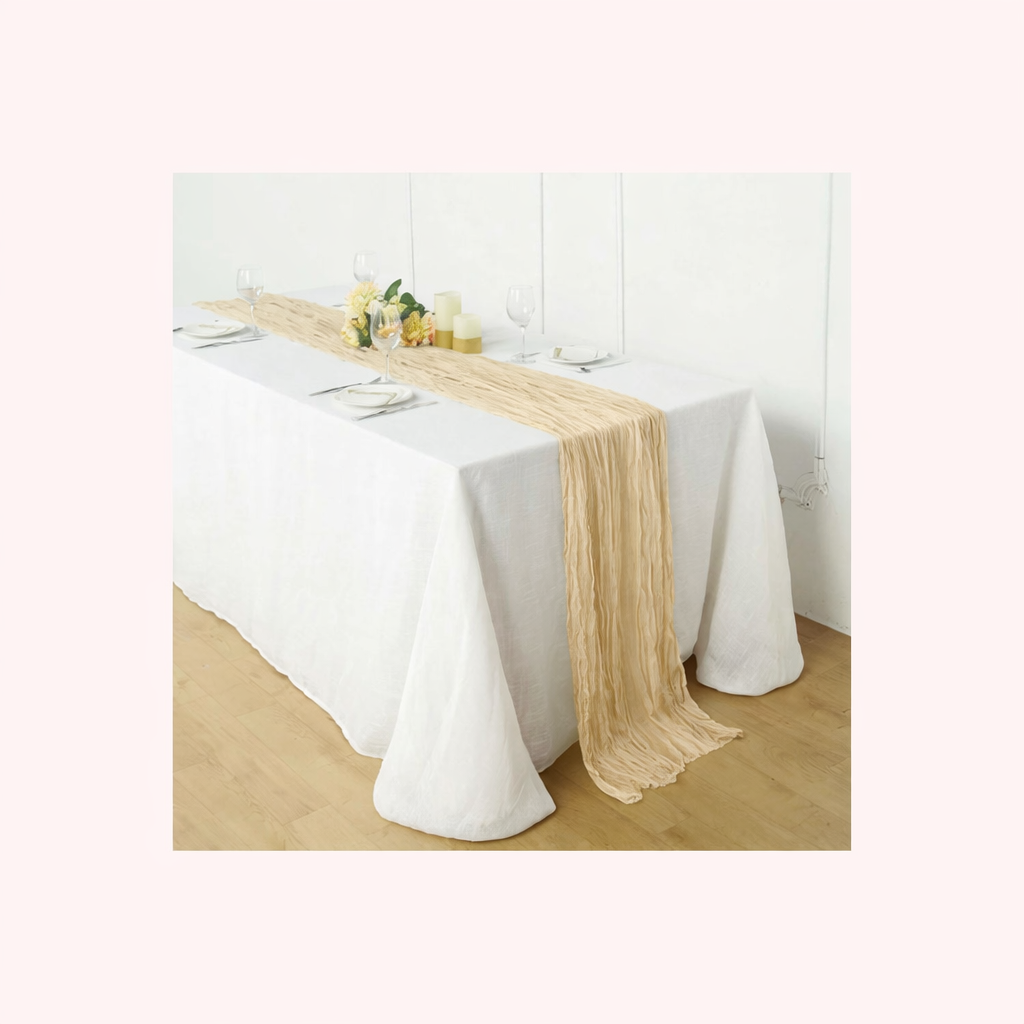 Champagne Cheesecloth Runner