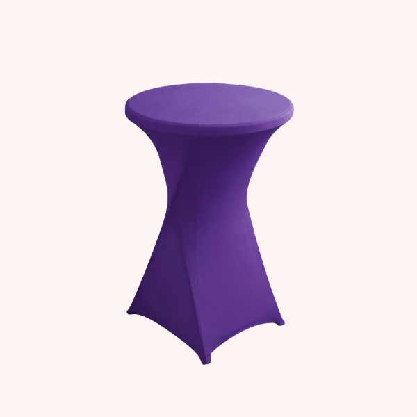 Purple Spandex Cocktail Table Cover