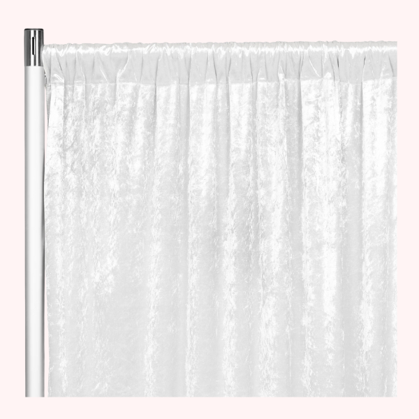 12ft H x 52” W White Velvet Panel