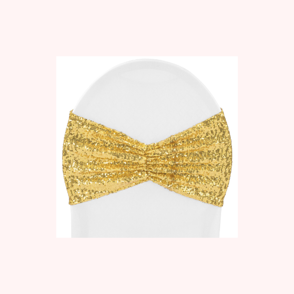 Gold Glitter Spandex Sash