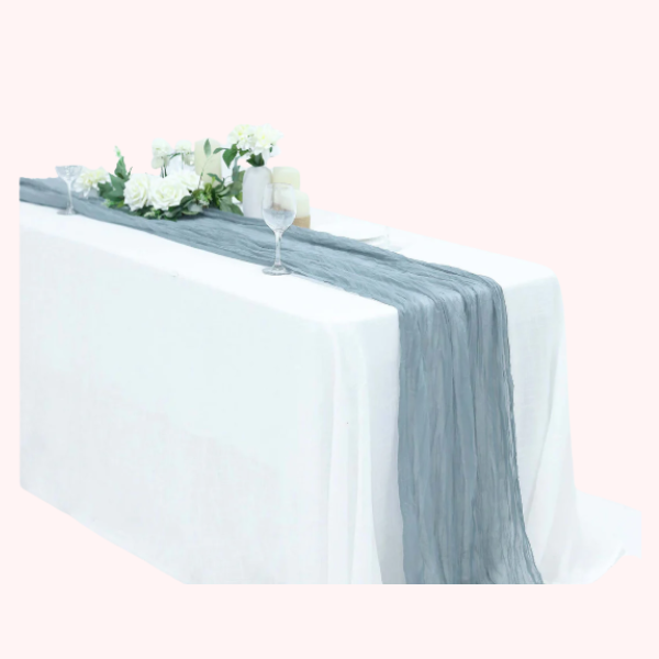 Dusty Blue Cheesecloth Runner