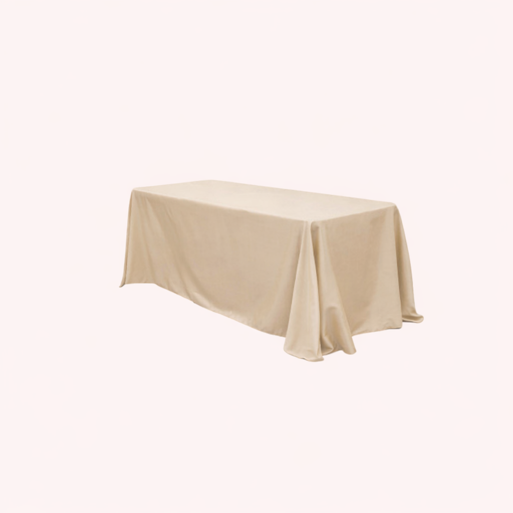 Champagne 90" x 132" Table Linen for 6ft and 8ft Rectangular Tables
