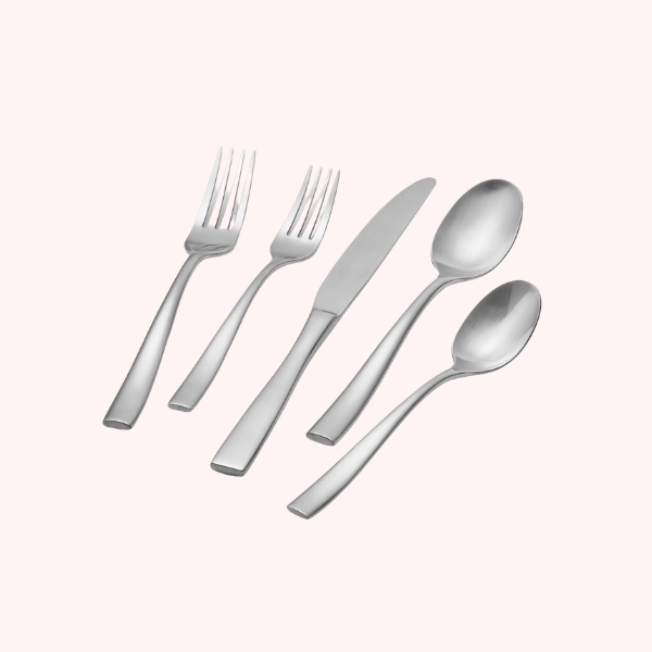 Premium Matte Stainless Steel Silver Flatware Set