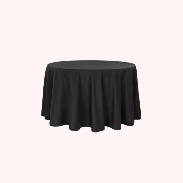 Black 120" Table Linen for 60" Round Tables