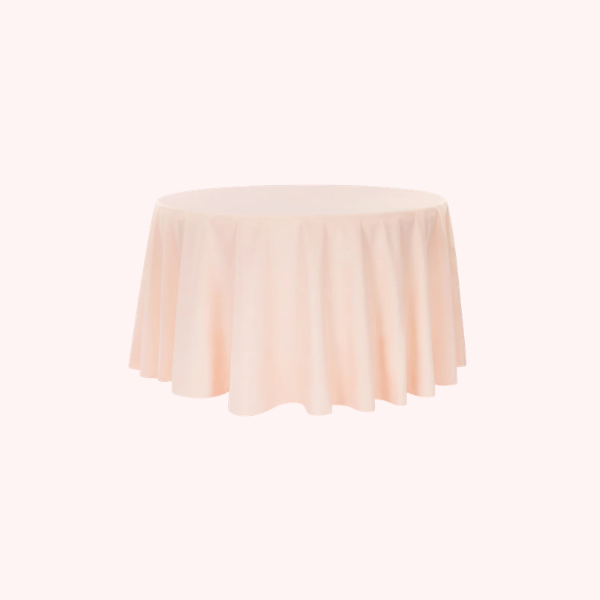 Blush 120" table linen for 60" Round Tables