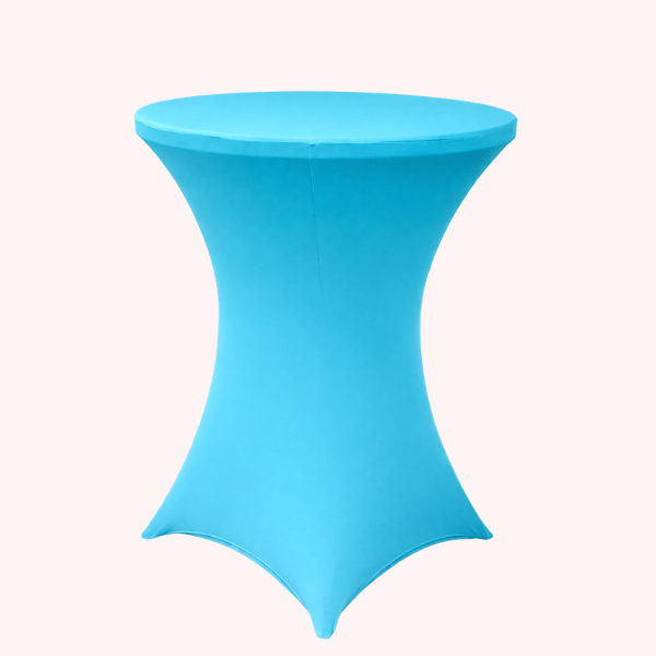 Turquoise Spandex Cocktail Table Cover