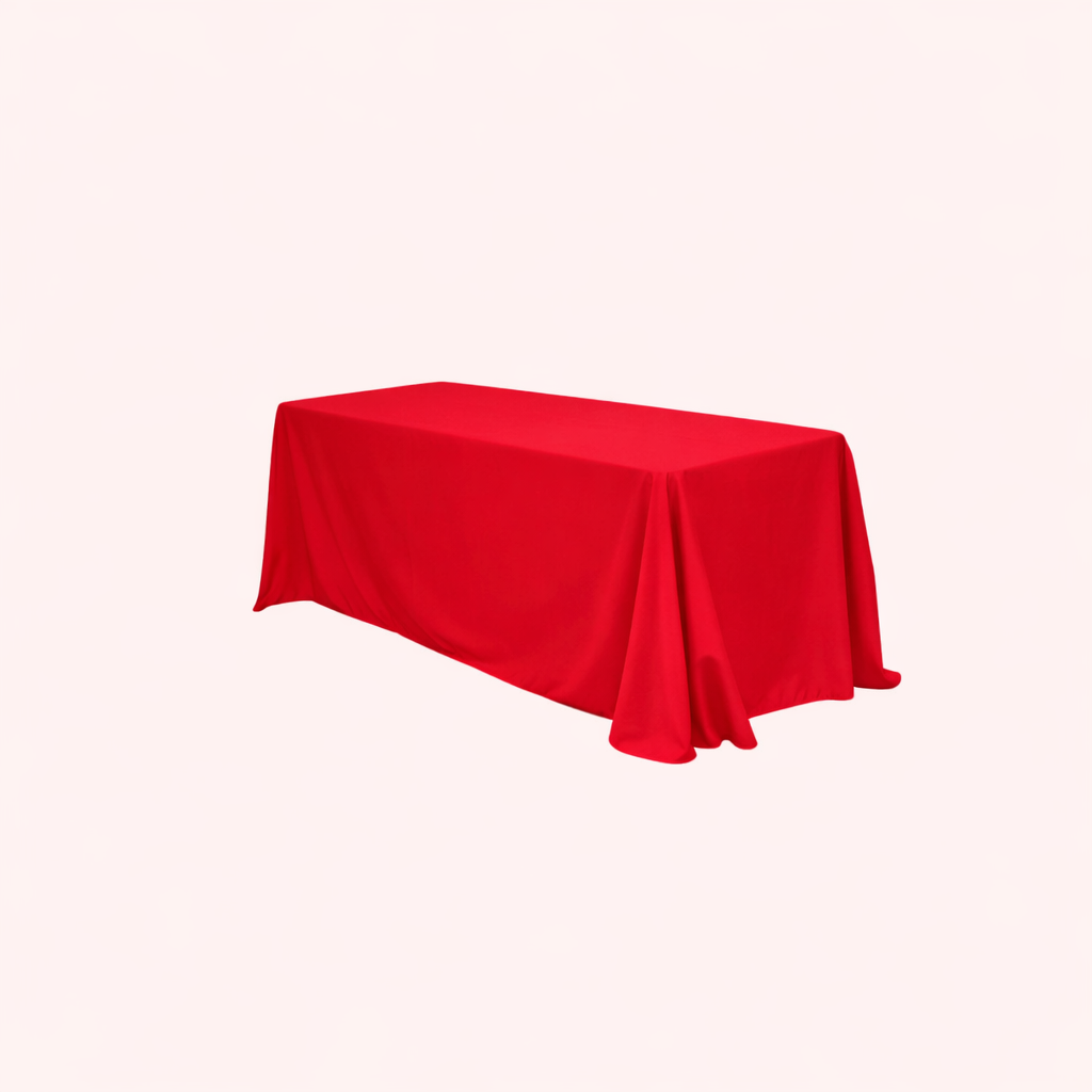 Red 90" x 132" Table Linen for 6ft and 8ft Rectangular Tables