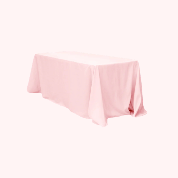 Pastel Pink 90" x 132" Table Linen for 6ft and 8ft Rectangular Tables