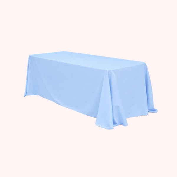 Baby Blue 90x132" table linen for 6ft and 8ft rectangular tables