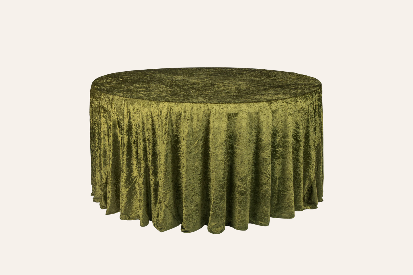 Olive Green 120" Velvet table linen for 60" and 72" round tables