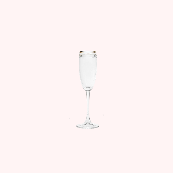 Gold Rim Champagne Flute