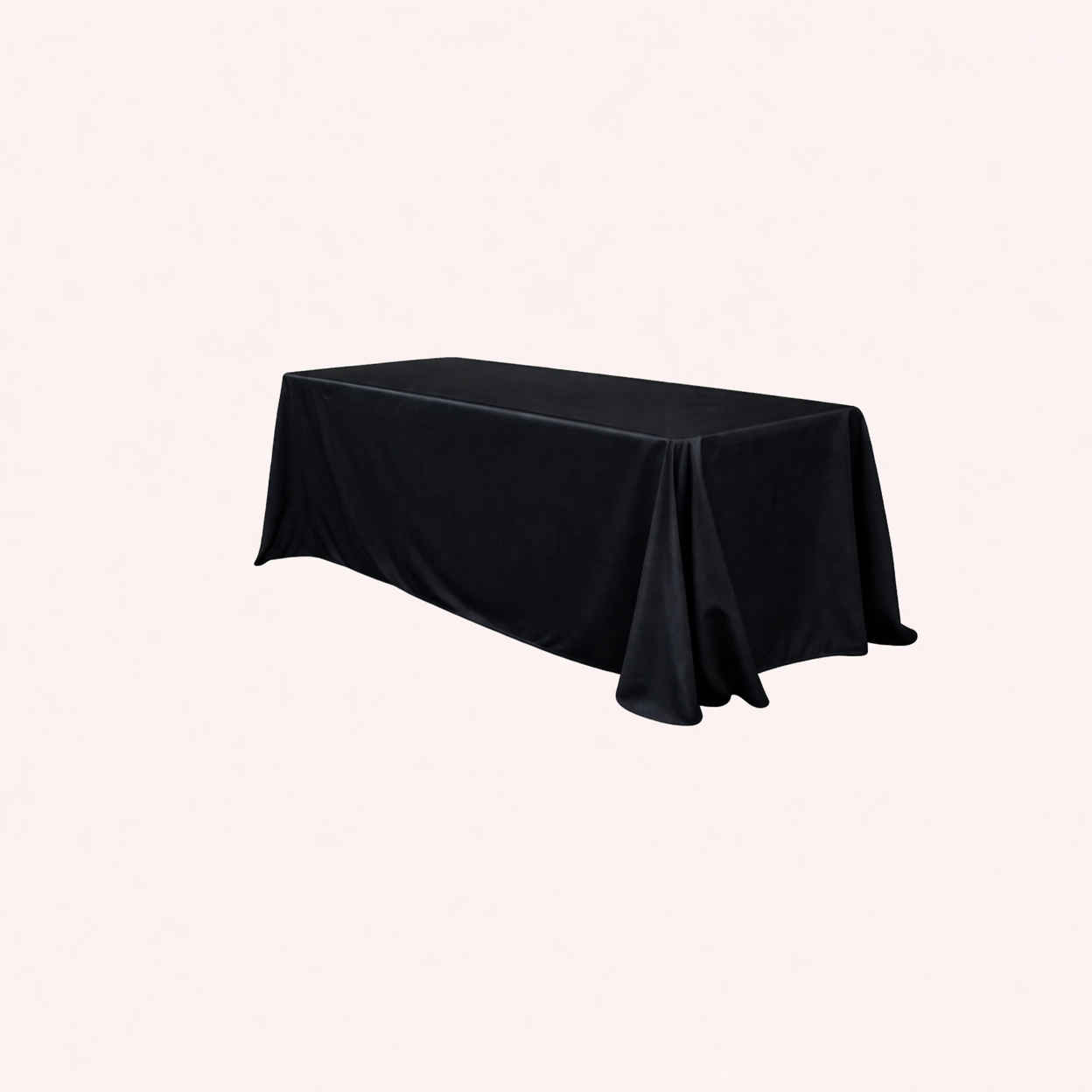 Black 90" x 156" Satin Table Linen for 8ft Rectangular Tables