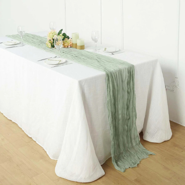 Sage Green Cheesecloth runner