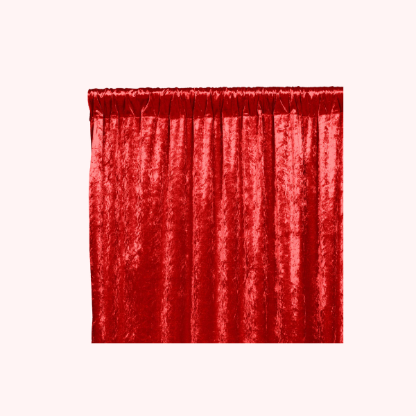 12ft H x 52" W Red Velvet Panel