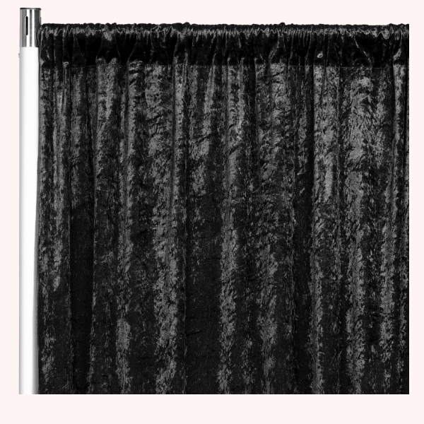 12ft H x 52” W Black Velvet Panel