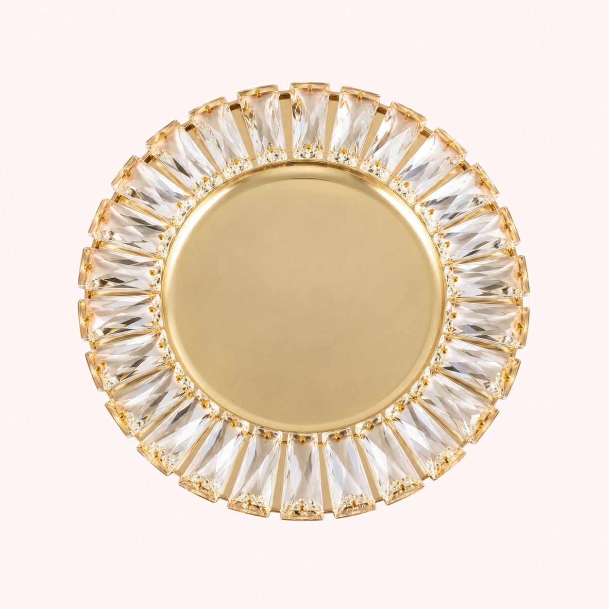 Gold Crystal Pendant Metal Charger