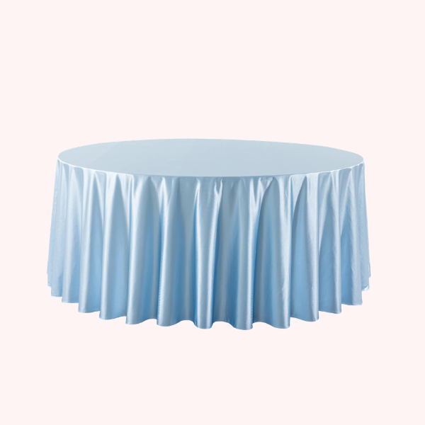 Baby Blue 120" table linen for 60" and 72 " round tables