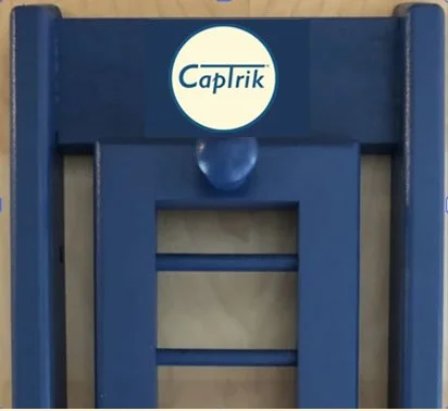 A painted hat rack mock up for putting a customized logo CapTrik logo