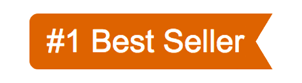 A badge with orange background and white text that reads '#1 Best Seller'