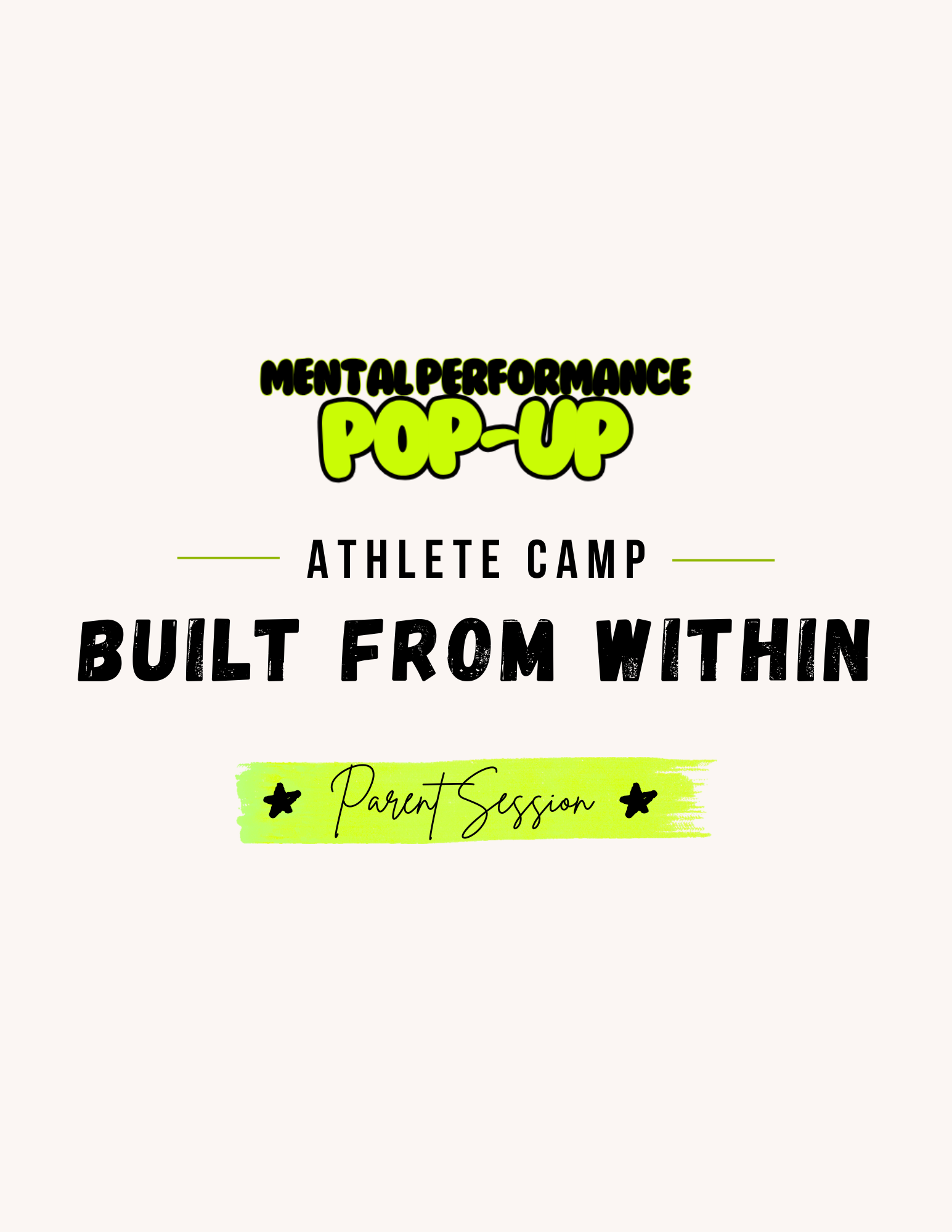 MPP Athlete Camp: Built From Within - Parent Session