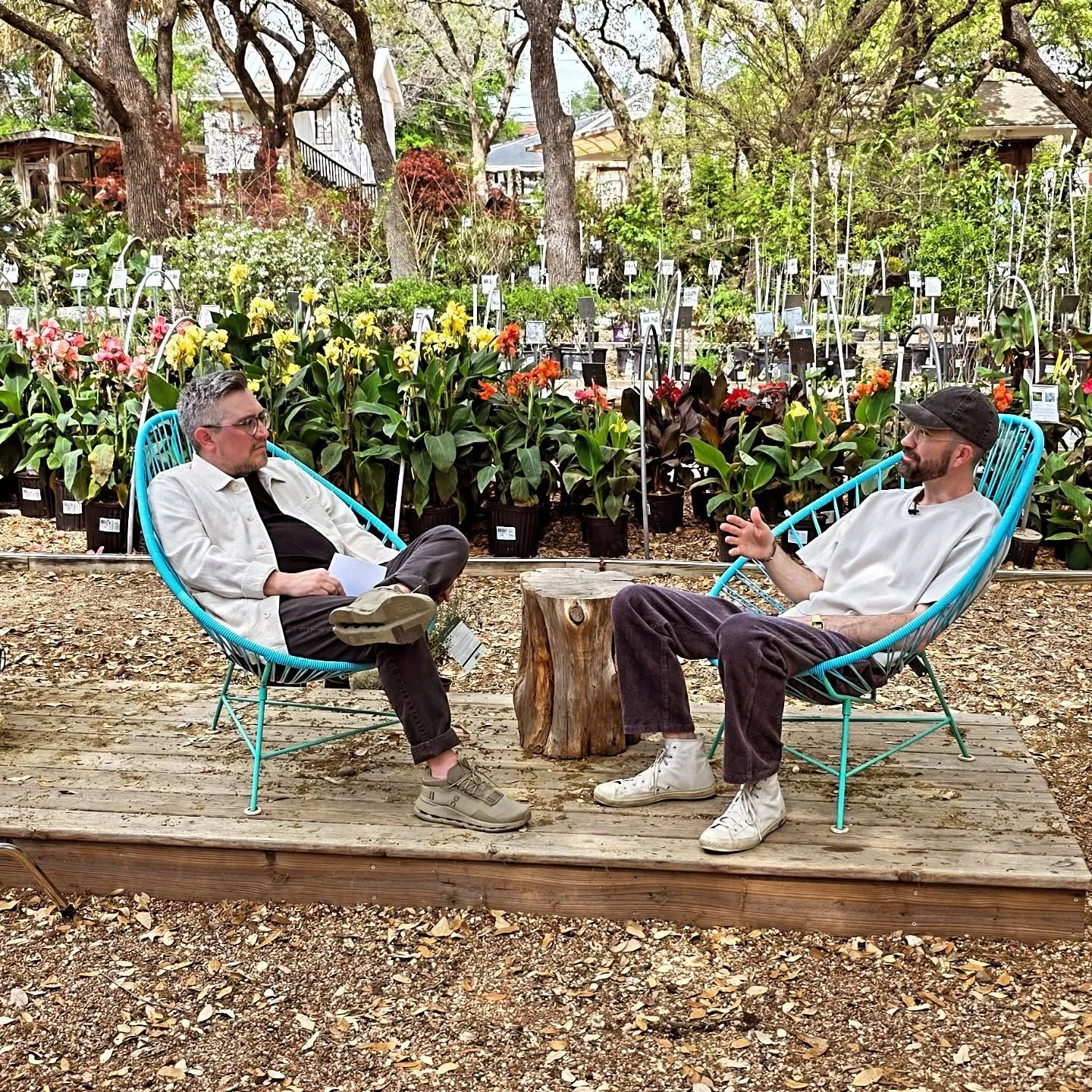 Touching grass and centering our zen @bartonspringsnursery #production #plantsmakemehappy