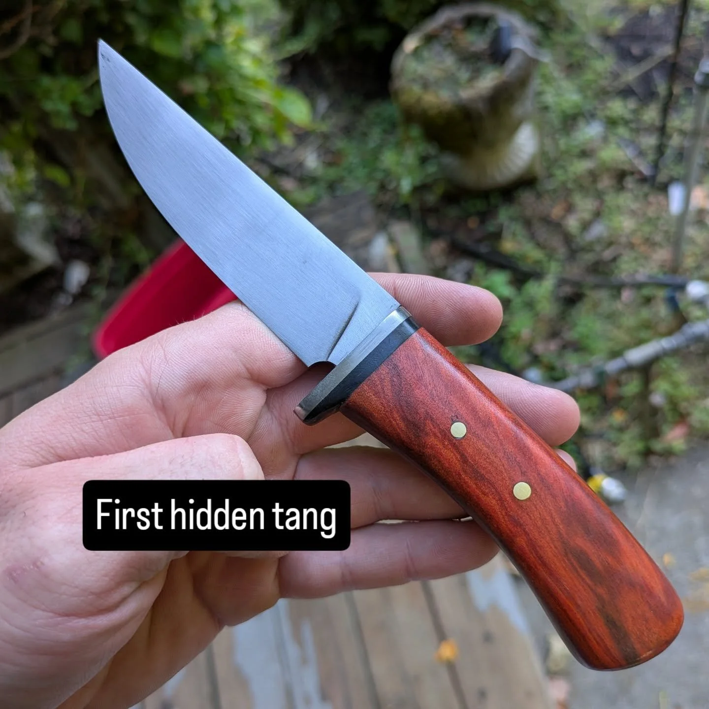 First hidden tang knife. Guard fit up is difficult but not as bad as I was fearing. 
#knifemaking #hiddentang