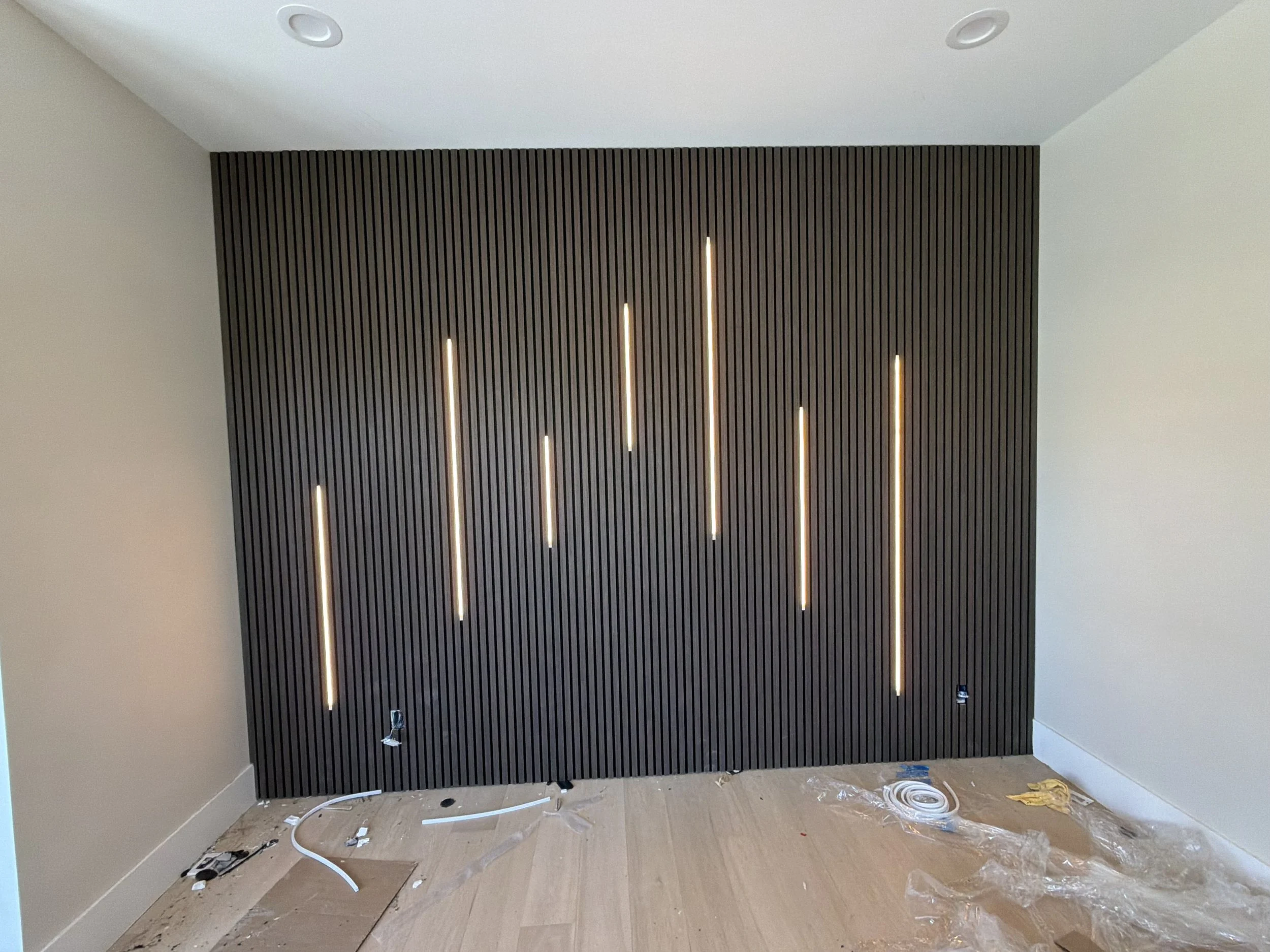 LED lighting construction on wall.  Crone Electric.  Surprise Arizona.