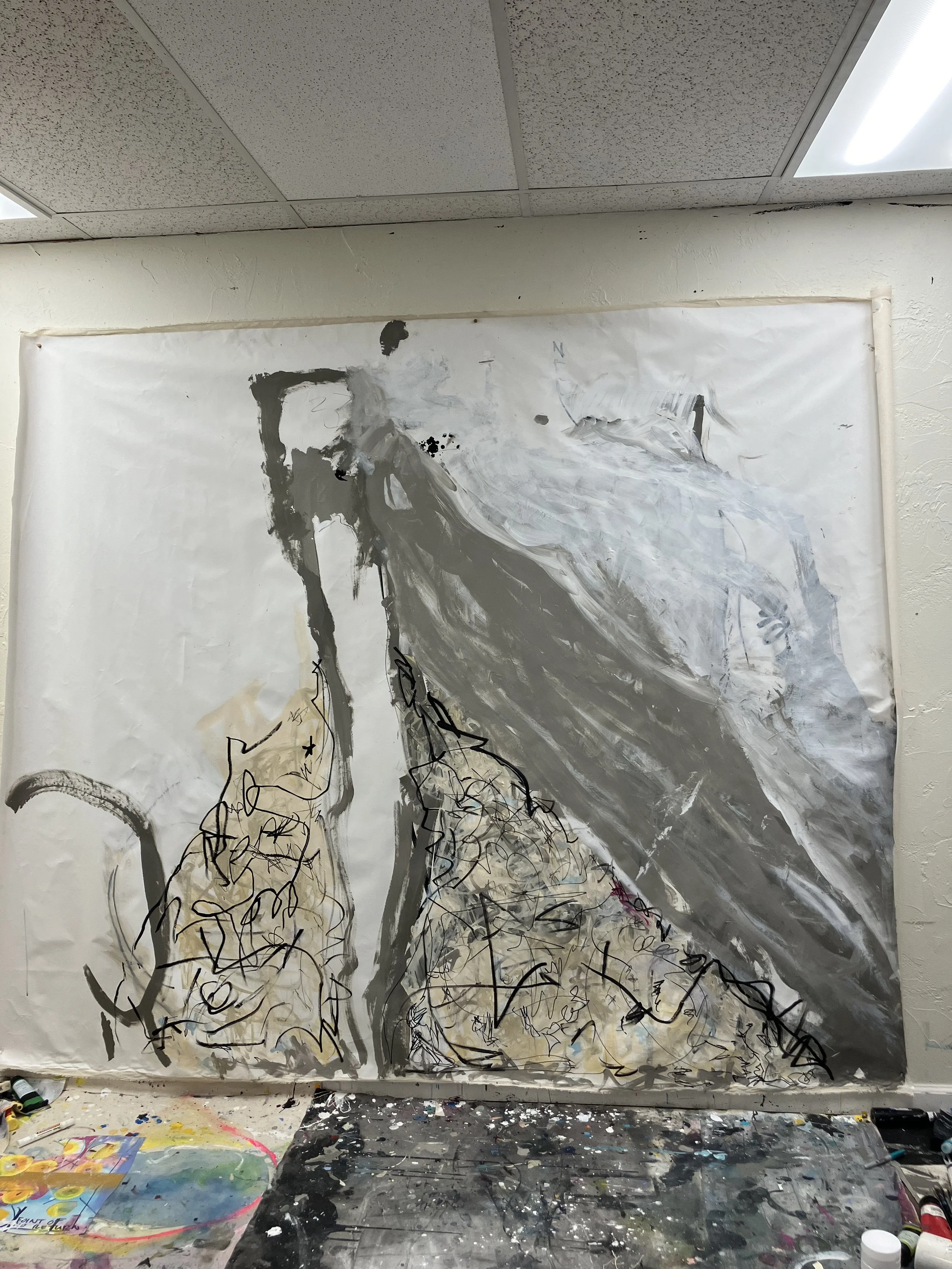 Dress, Leg, Face  84" x 100"