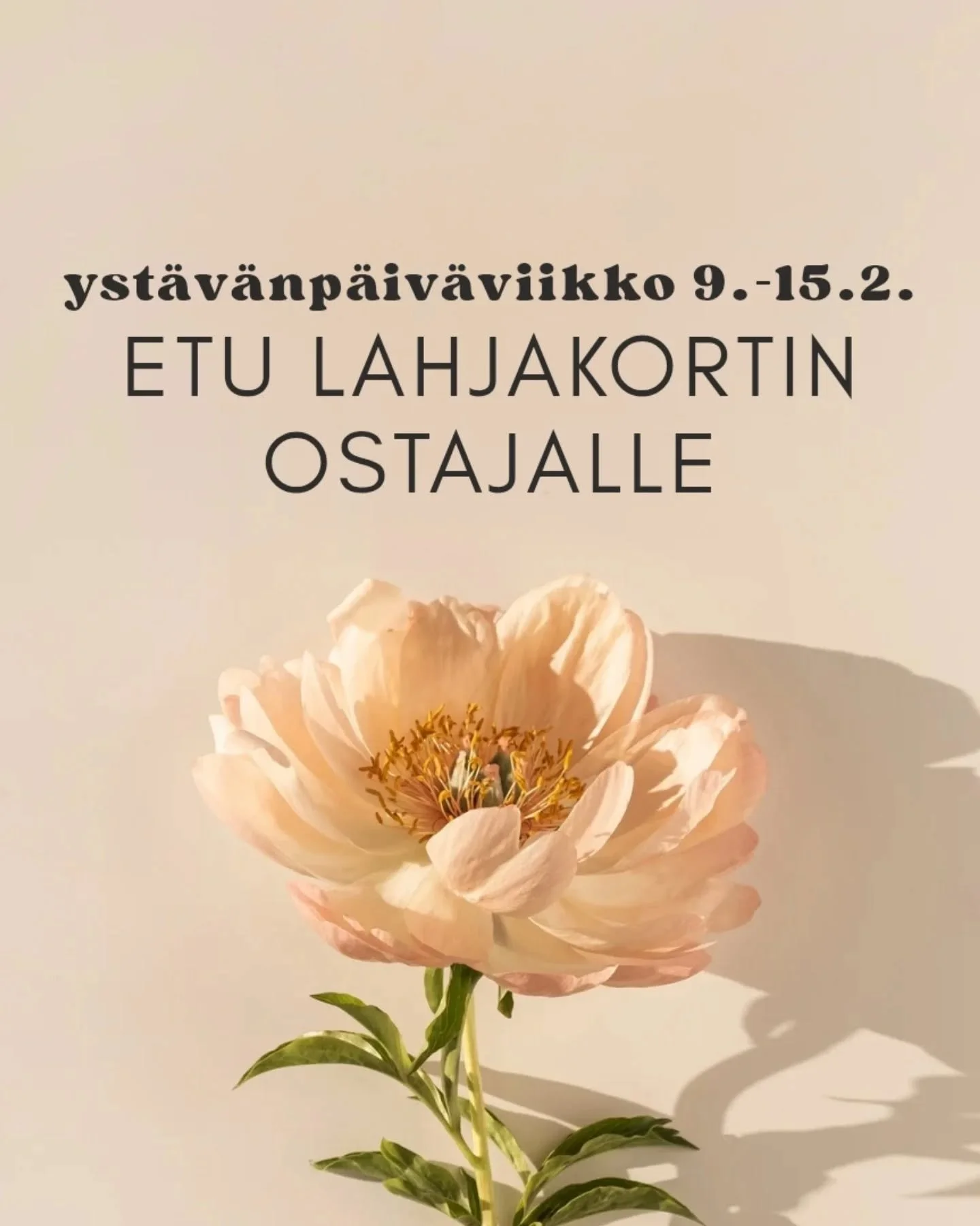 🧡 YST&Auml;V&Auml;NP&Auml;IV&Auml;VIIKKO &ndash; LIS&Auml;ARVOA LAHJAKORTEILLE 🧡

Kun ostat Kauneushoitola Sirelian lahjakortin yst&auml;v&auml;np&auml;iv&auml;viikolla (9.-15.2.2026) saat lahjakortille jopa 50 &euro; lis&auml;&auml; arvoa!

T&auml