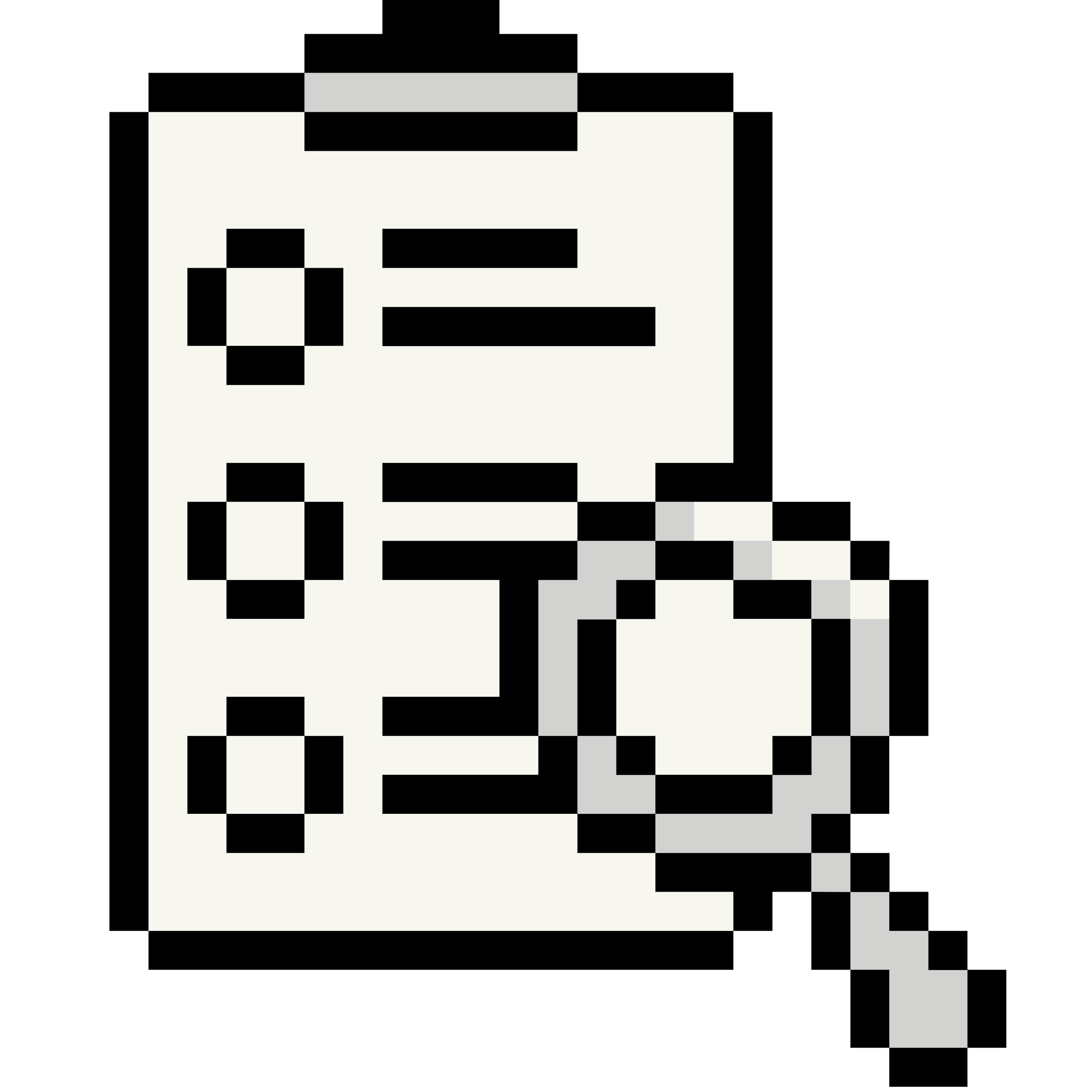 Black and white pixel art of a filing cabinet with a hand opening one of the drawers.