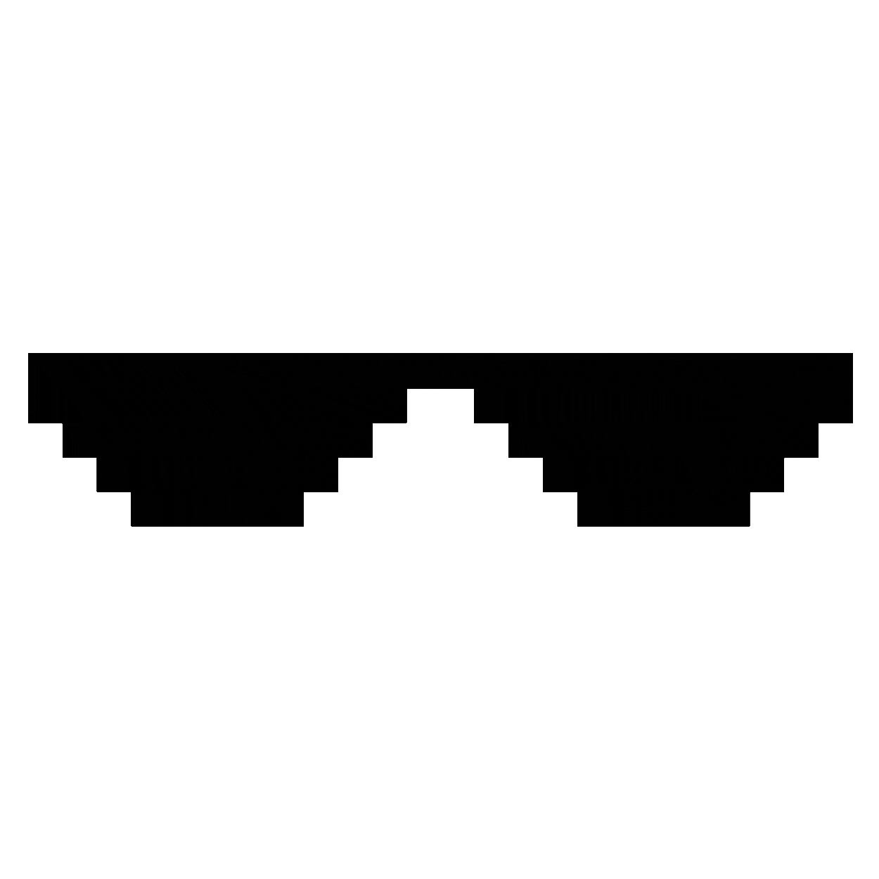 Pixelated black sunglasses icon