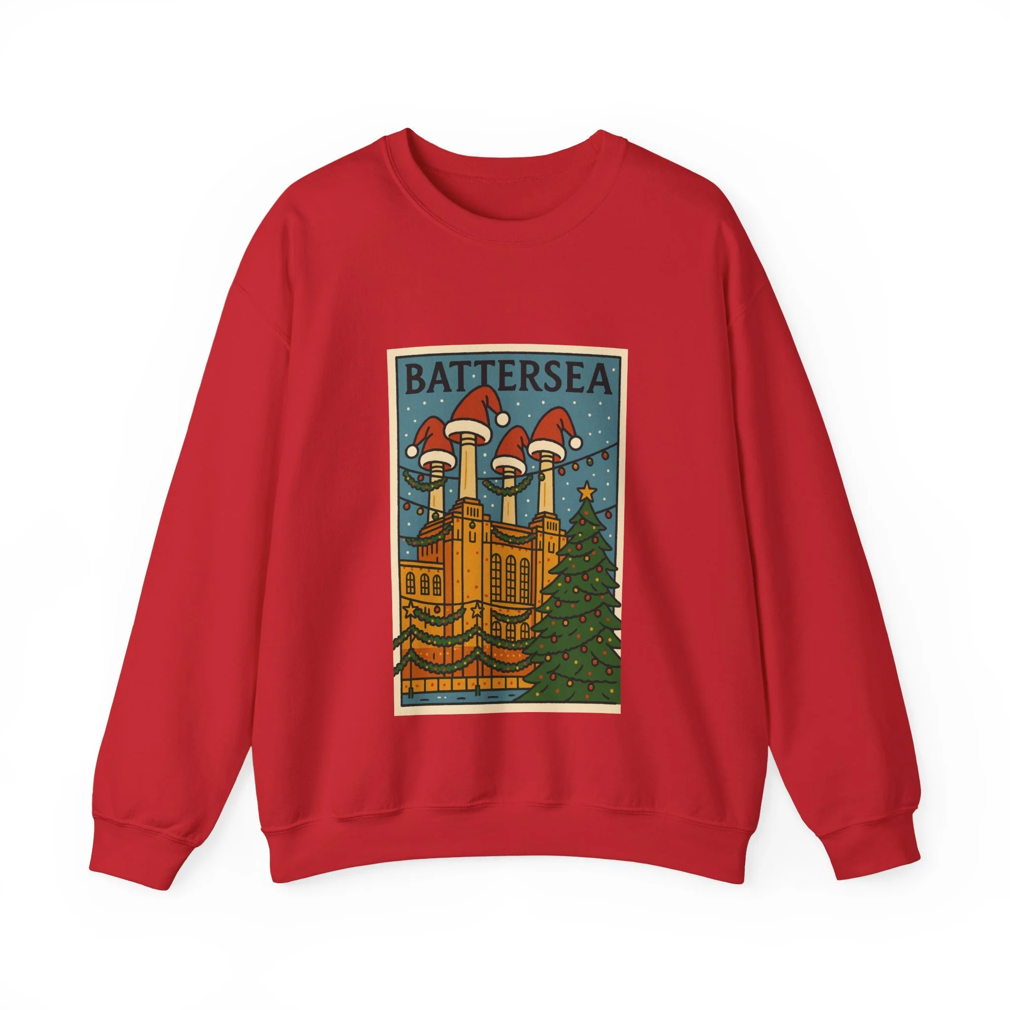 Battersea Power Station with Santa Hats Christmas Jumper SW11