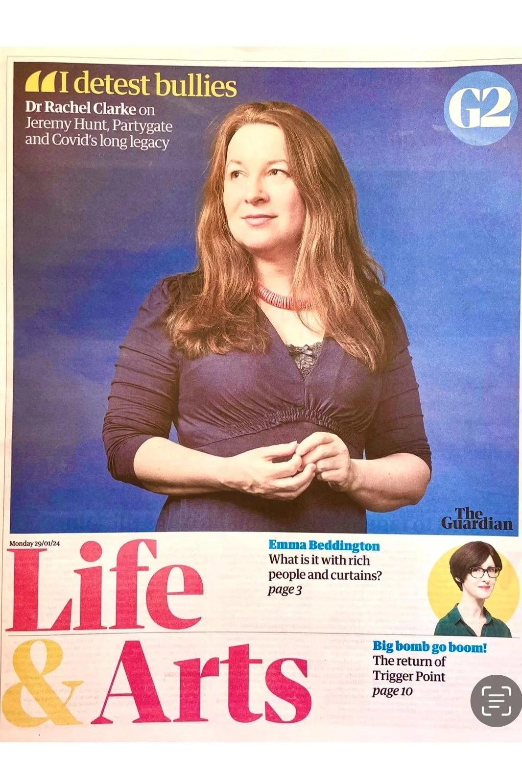Guardian G2 cover story prior to BREATHTAKING broadcast, 29/1/24