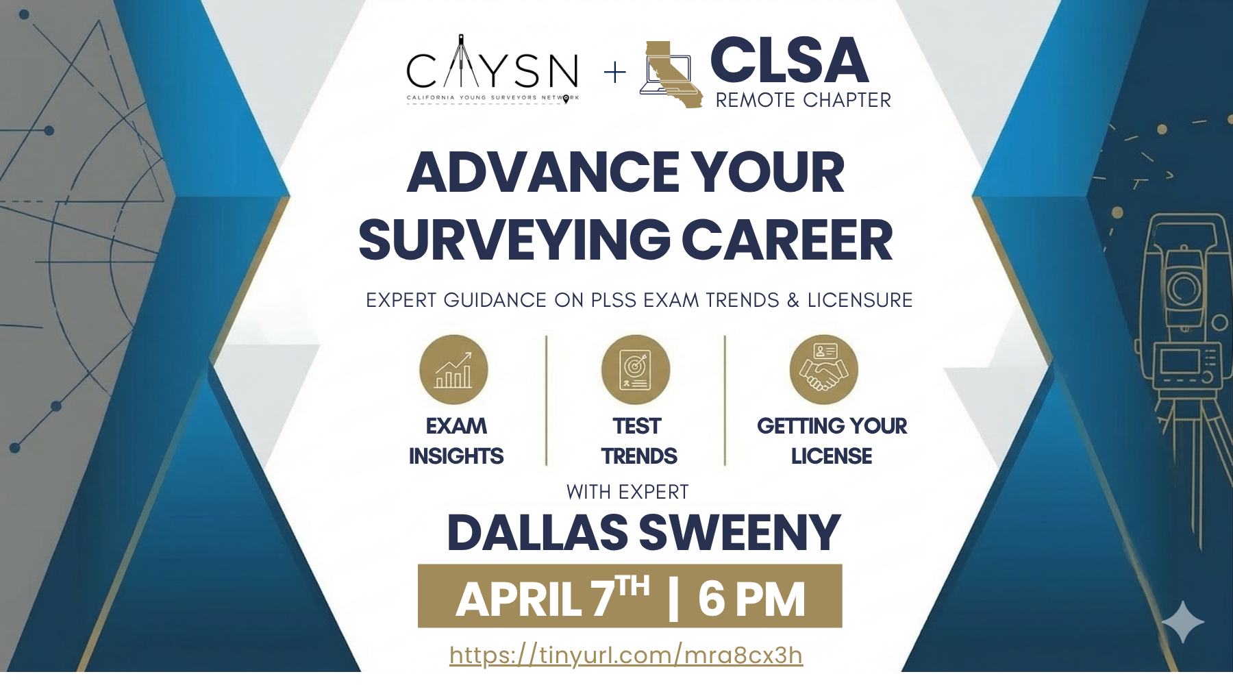 Survey Career Guidance with Dallas Sweeny hosted by CA YSN and CLSA Remote Chapter