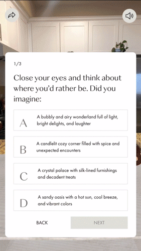 Personality quiz AR step