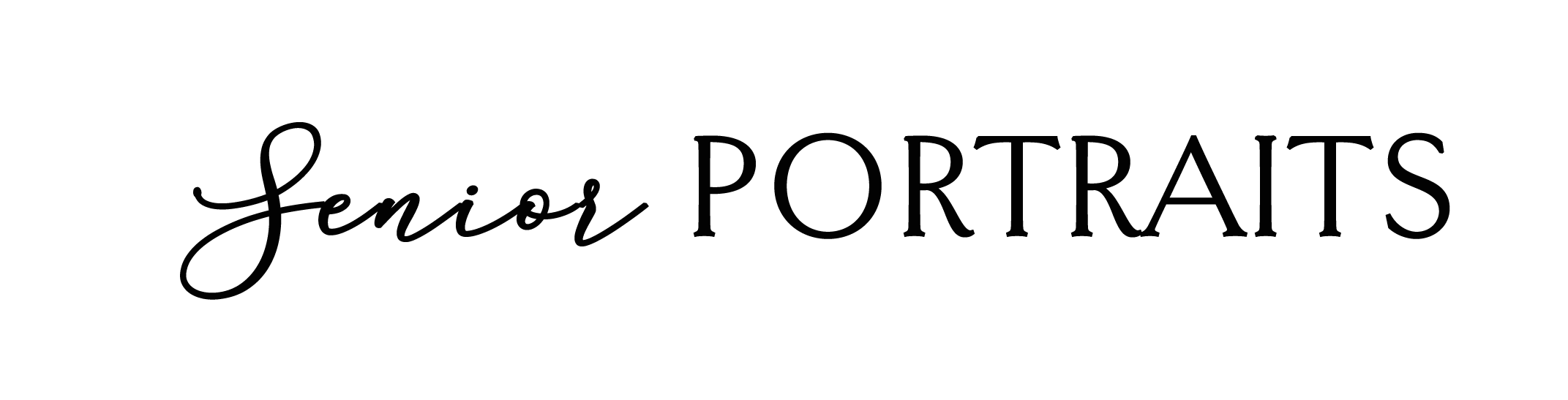 Senior Portraits text logo.